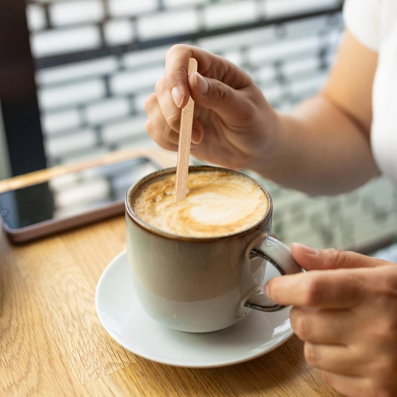 Debecty 500 Pcs Coffee Stirrers 5.5 Inch Wood Coffee Stir Sticks Individually Wrapped Wooden Stir Sticks Disposable Wood Stir Sticks Eco-Friendly Wood Coffee Stir Sticks for Coffee, Cocktail (500 PCS) - Image 2